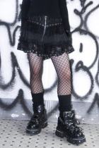 Bizzcut Club Silent moonlight ~Punk Rock~ Patchwork Jirai Kei Skirt