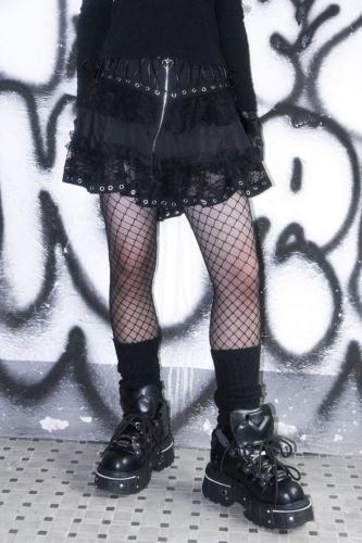 Bizzcut Club Silent moonlight ~Punk Rock~ Patchwork Jirai Kei Skirt