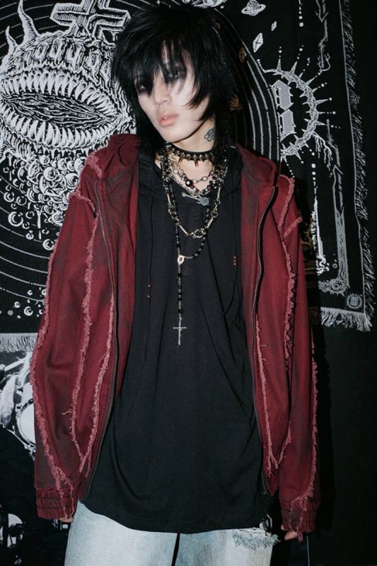 Bizzcut Club Red Memories Subculture Stitching Coat Jirai Kei Clothes