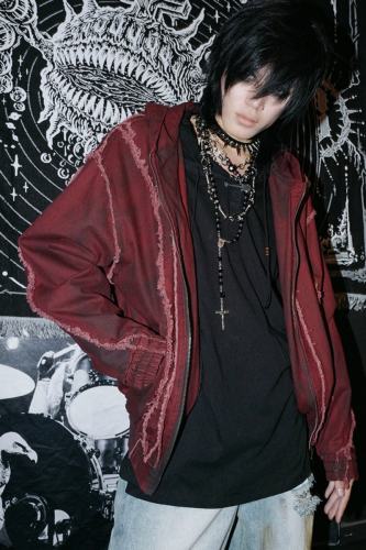 Bizzcut Club Red Memories Subculture Stitching Coat Jirai Kei Clothes