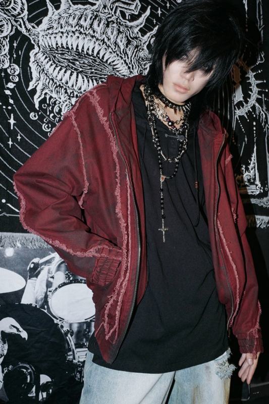 Bizzcut Club Red Memories Subculture Stitching Coat Jirai Kei Clothes