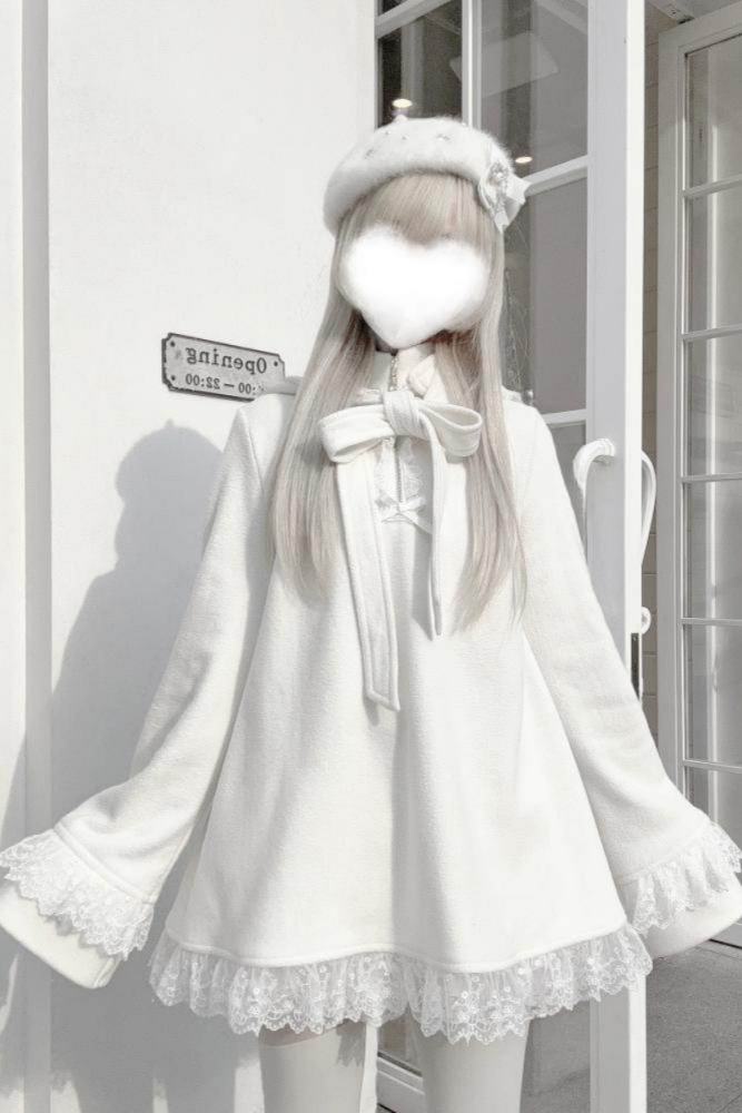 Shengzhongwei ~Rabbit Ear~ Jirai Kei Kuro Hooded Coat~
