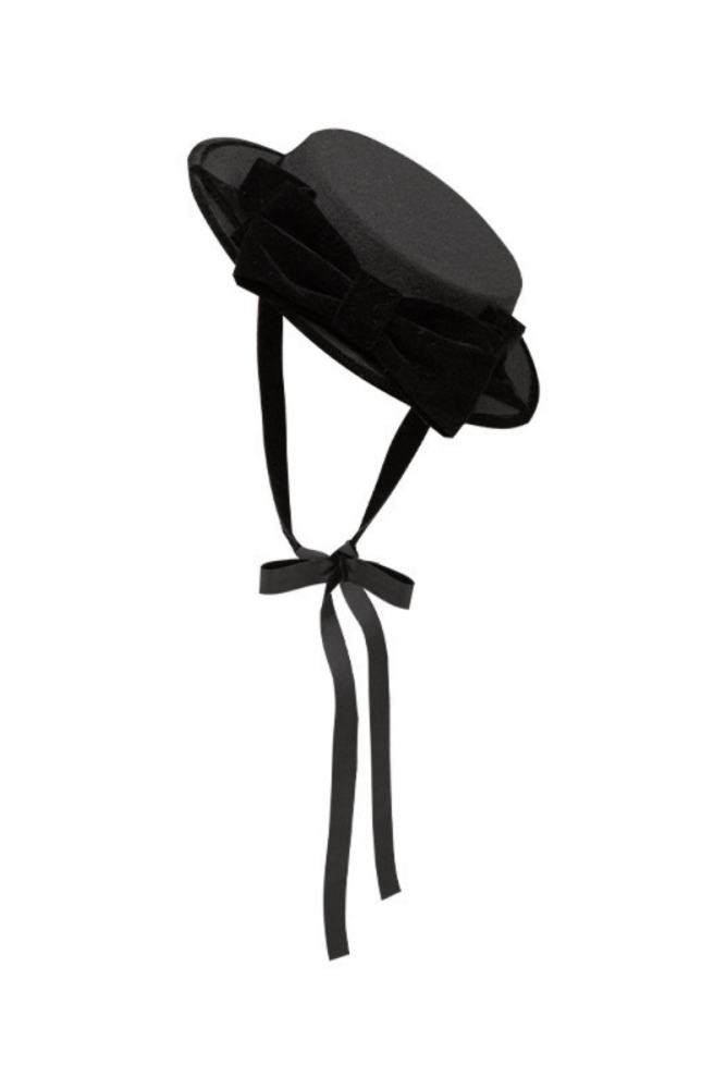 Withpuji ~Simple Style~ Hat and Bow Headdress ~Jirai Kei Grey Salopette~