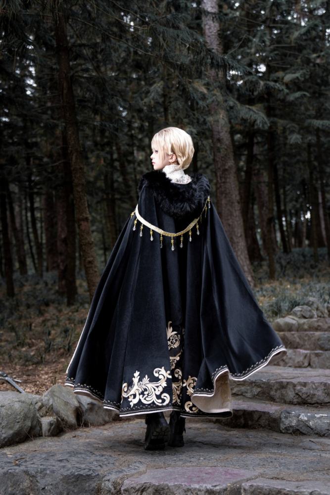 Your Highness Sword and Rose Retro ~Ouji Lolita~ Gorgeous Cape Blouse Pants and Coat