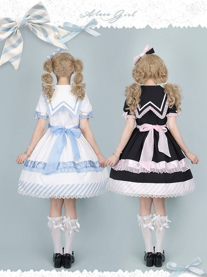 Alice Girl ~Summer Letter Embroidered Letter Gift Box Lolita OP