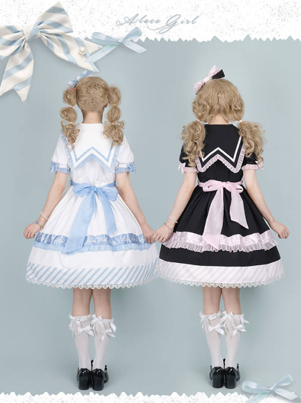Alice Girl ~Summer Letter Embroidered Letter Gift Box Lolita OP