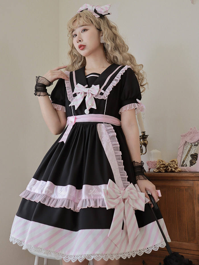 Alice Girl ~Summer Letter Embroidered Letter Gift Box Lolita OP