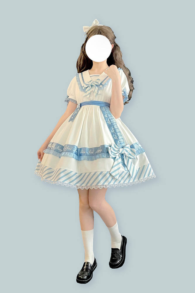 Alice Girl ~Summer Letter Embroidered Letter Gift Box Lolita OP