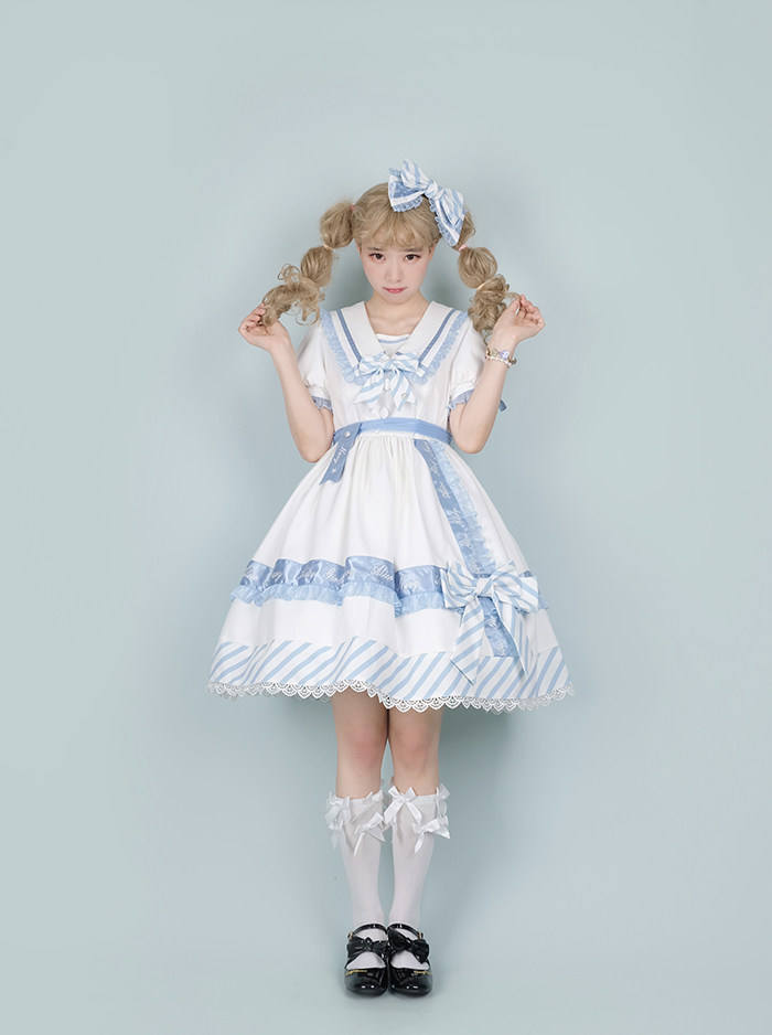 Alice Girl ~Summer Letter Embroidered Letter Gift Box Lolita OP
