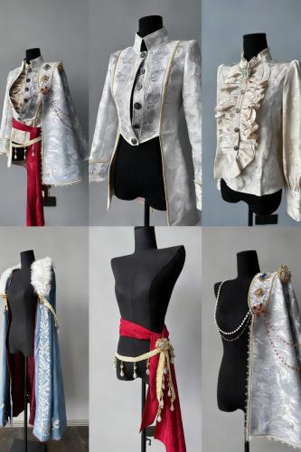 Your Highness Sword and Rose Retro ~Ouji Lolita~ Gorgeous Cape Blouse Pants and Coat