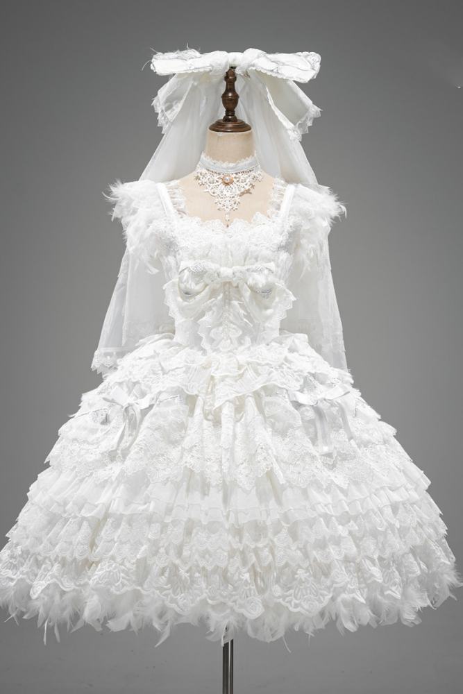 Peacock Feather Sweet Shiro Hime Lolita Clothes
