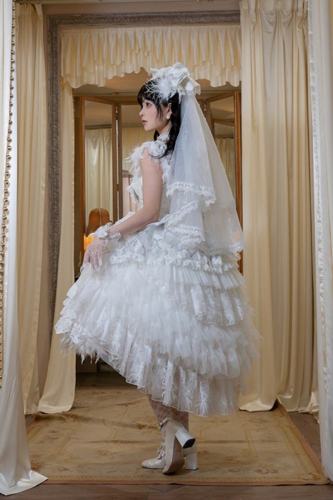 Peacock Feather Sweet Shiro Hime Lolita Clothes