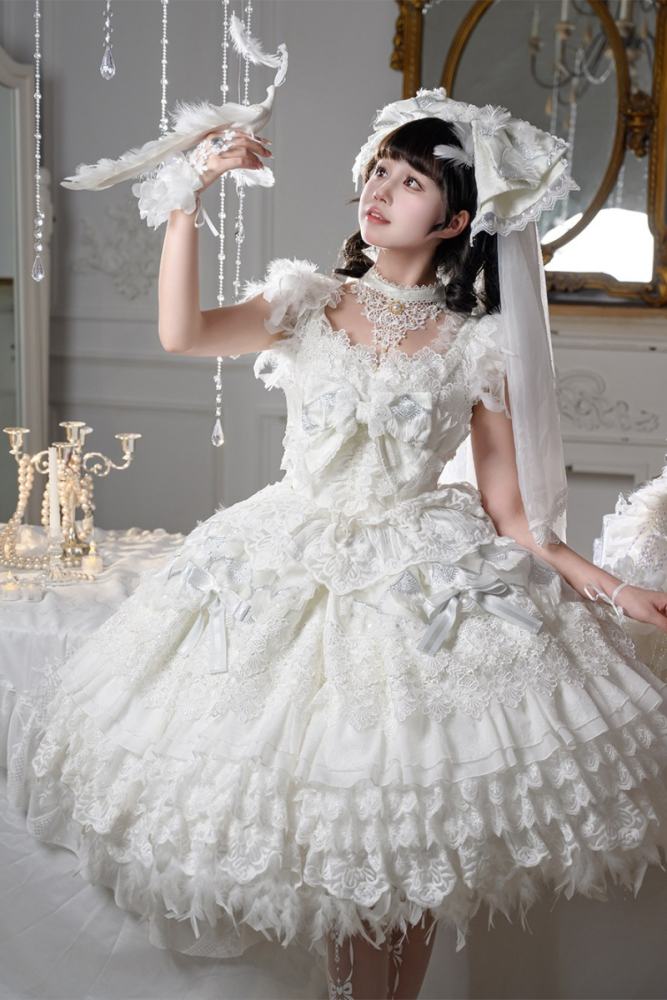 Peacock Feather Sweet Shiro Hime Lolita Clothes