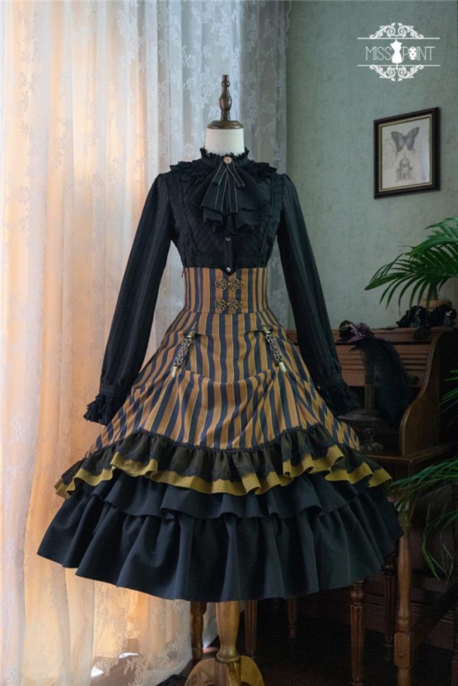 Miss Point ~The Pointe Estate Stripe High Waist Lolita Skirt