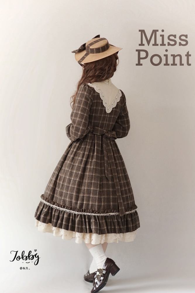 Miss Point Rose Humanoid 3.0 Gingham Vintage Lolita OP -Pre-order