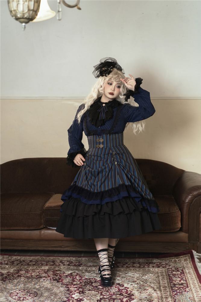 Miss Point ~The Pointe Estate Stripe High Waist Lolita Skirt