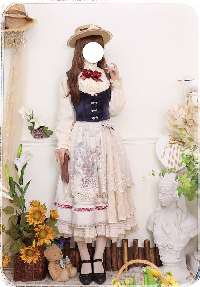 Miss Point ~The Song of Harvest Velvet Fishbone Lolita Vest -Pre-order