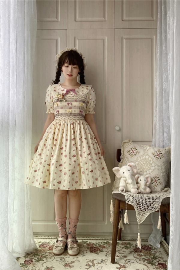 Miss Point ~Happy Summer Dress Daily Wear  Lolita OP Short Version -Pre-order