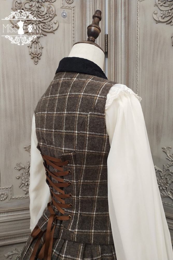 Miss Point Rose Humanoid 3.0 Gingham Vintage Lolita Vest/Skirt