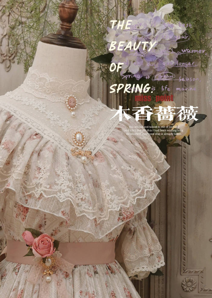 Miss Point ~The Beauty of Spring Flower Wall Lolita OP - Size 2XL In Stock
