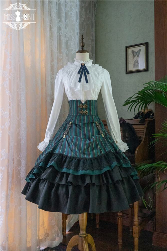 Miss Point ~The Pointe Estate Stripe High Waist Lolita Skirt