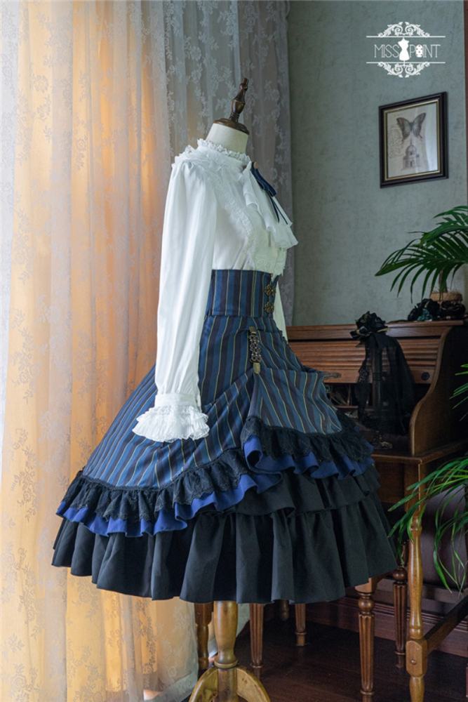 Miss Point ~The Pointe Estate Stripe High Waist Lolita Skirt