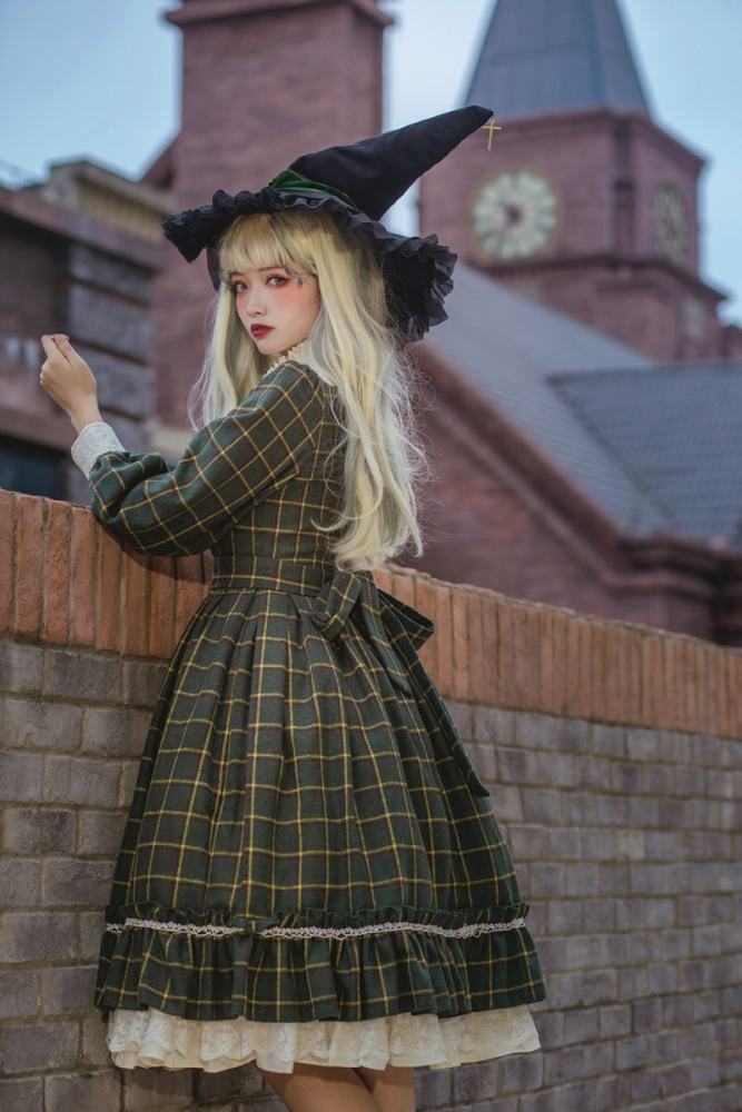 Miss Point Rose Humanoid 3.0 Gingham Vintage Lolita OP -Pre-order