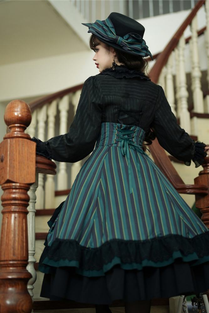 Miss Point ~The Pointe Estate Stripe High Waist Lolita Skirt