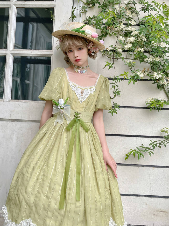 Miss Point ~Tulipa Vintage Lolita OP Short/Long Version -Pre-order