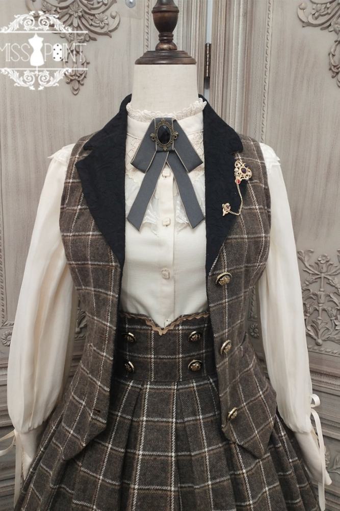 Miss Point Rose Humanoid 3.0 Gingham Vintage Lolita Vest/Skirt