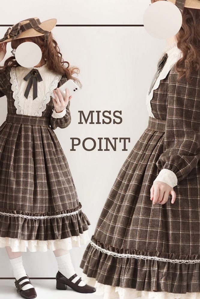 Miss Point Rose Humanoid 3.0 Gingham Vintage Lolita OP -Pre-order