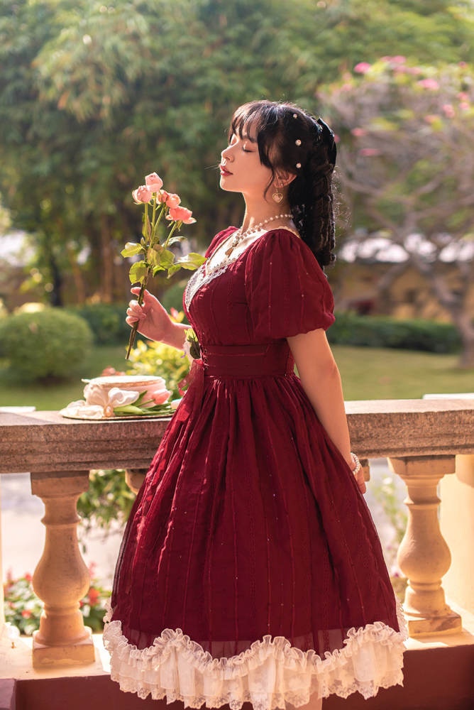 Miss Point ~Tulipa Vintage Lolita OP Short/Long Version -Pre-order