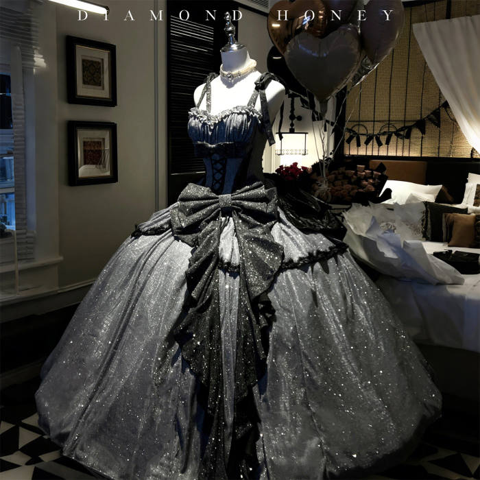 Diamond Honey Milky Way Formal Dress with Large Bow