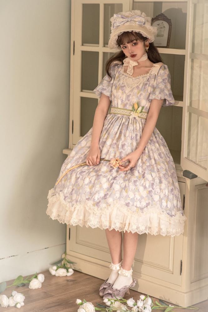Miss Point ~Tulipa 2.0 Vintage Lolita OP -Pre-order