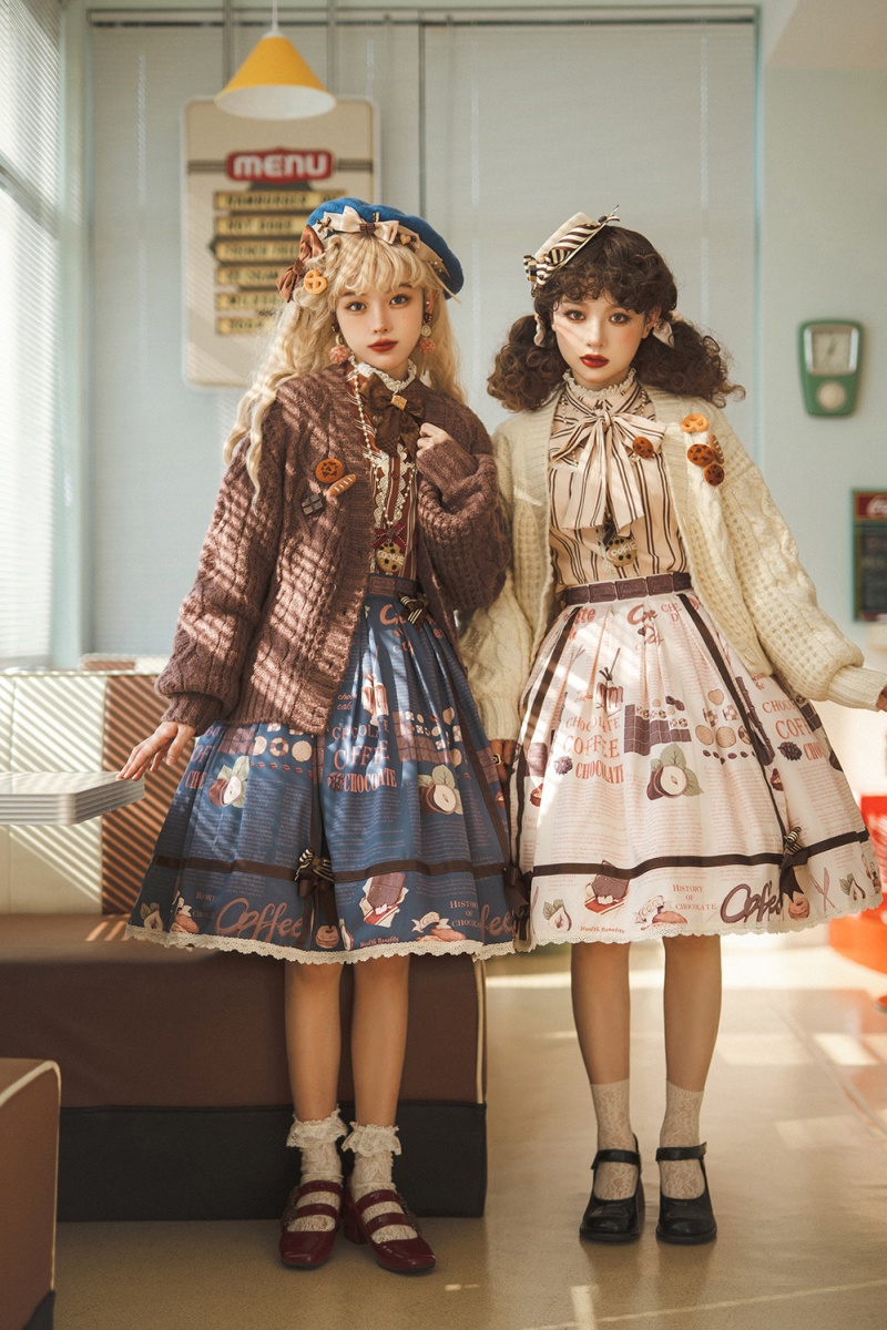 Miss Point ~Chocolate Daily Stripe Long Sleeves Lolita Blouse -Pre