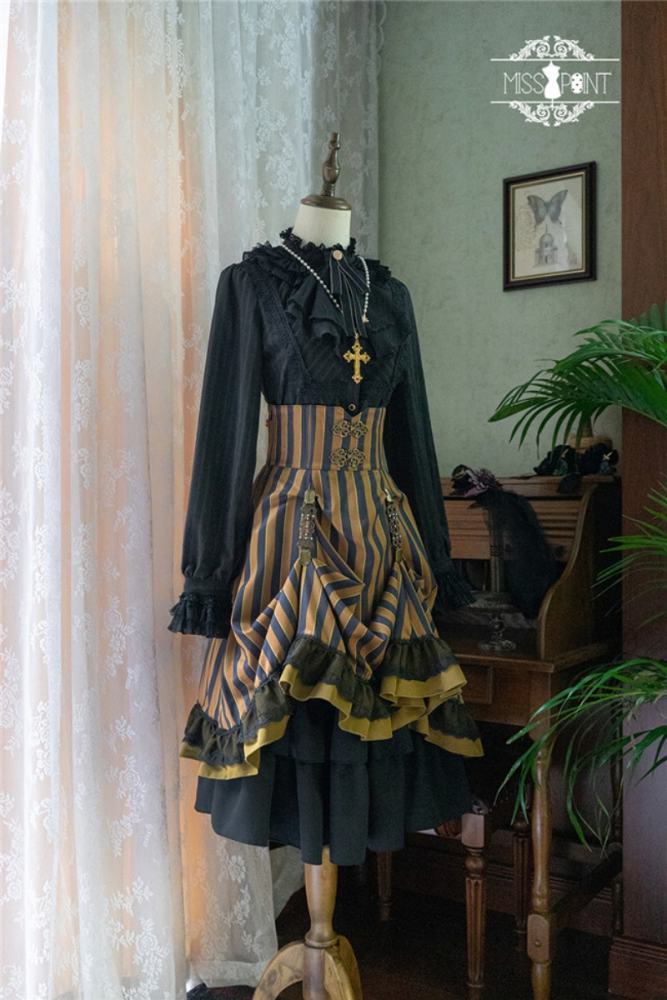 Miss Point ~The Pointe Estate Stripe High Waist Lolita Skirt