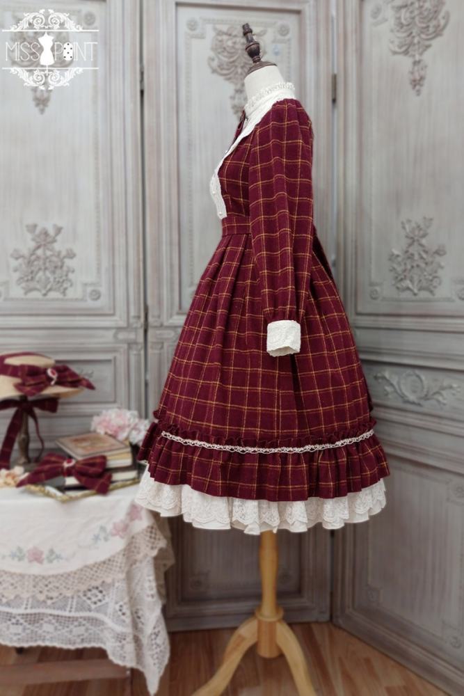 Miss Point Rose Humanoid 3.0 Gingham Vintage Lolita OP -Pre-order