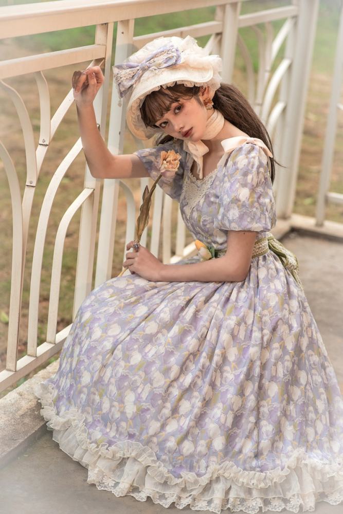 Miss Point ~Tulipa 2.0 Vintage Lolita OP -Pre-order