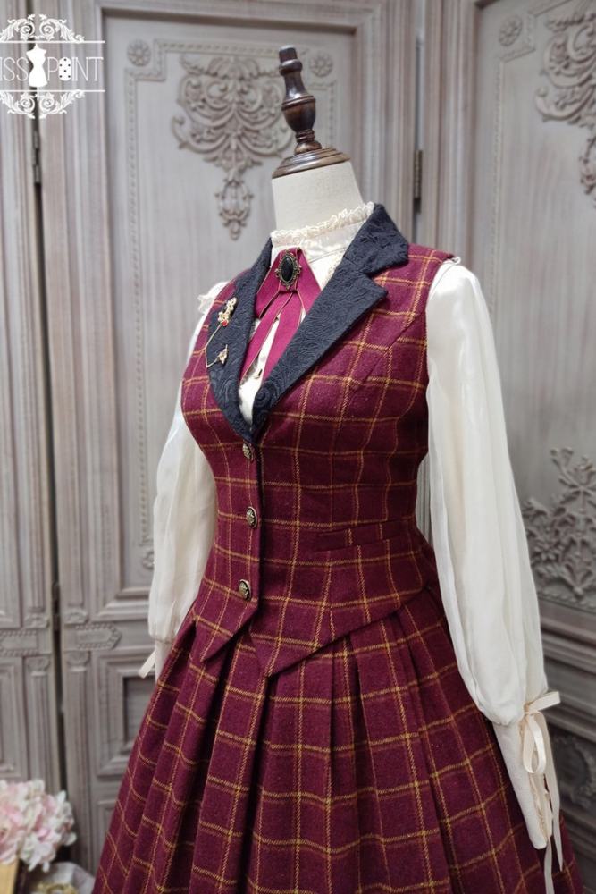 Miss Point Rose Humanoid 3.0 Gingham Vintage Lolita Vest/Skirt