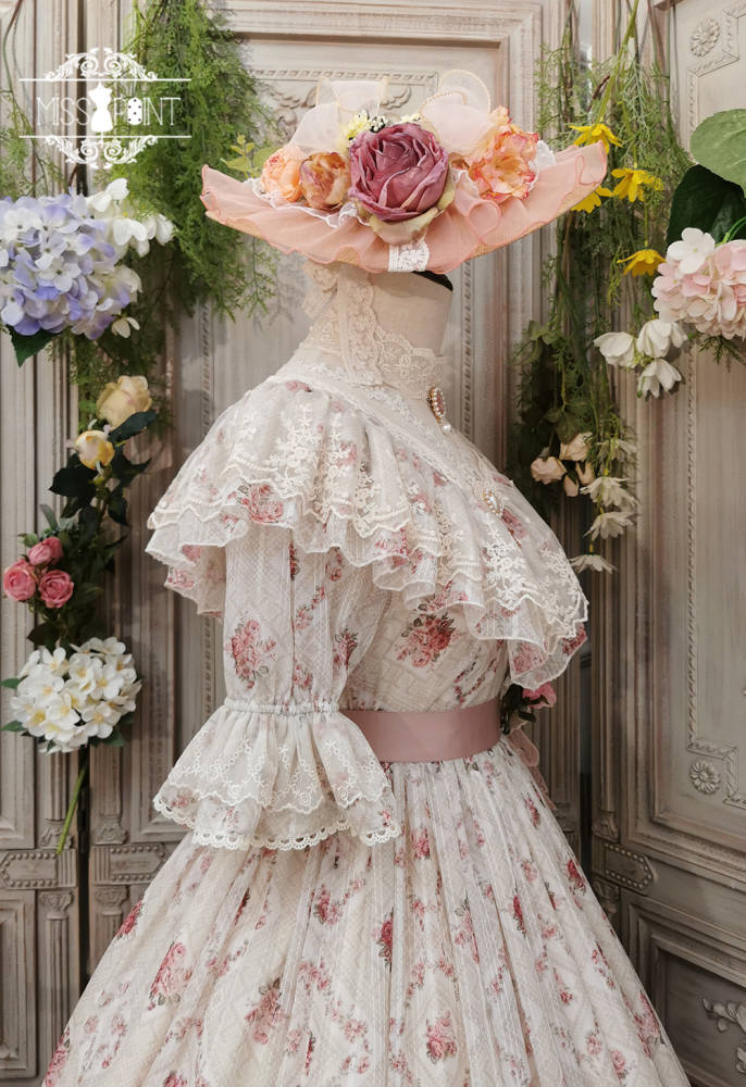Miss Point ~The Beauty of Spring Flower Wall Lolita OP - Size 2XL In Stock