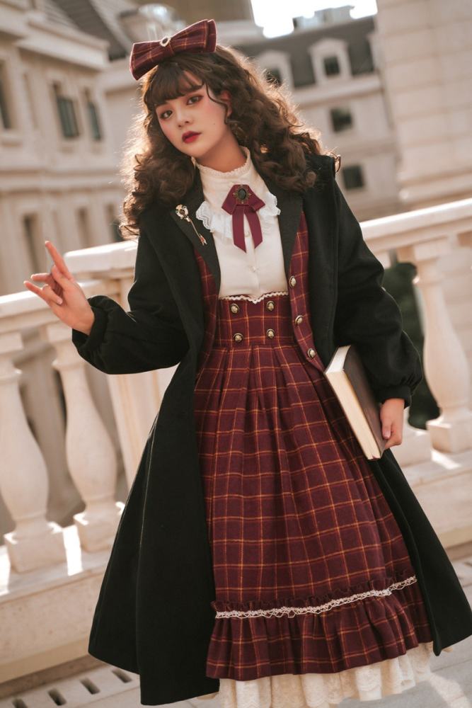 Miss Point Rose Humanoid 3.0 Gingham Vintage Lolita Vest/Skirt