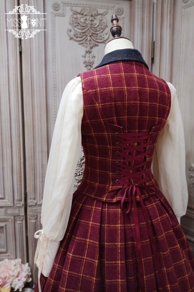 Miss Point Rose Humanoid 3.0 Gingham Vintage Lolita Vest/Skirt