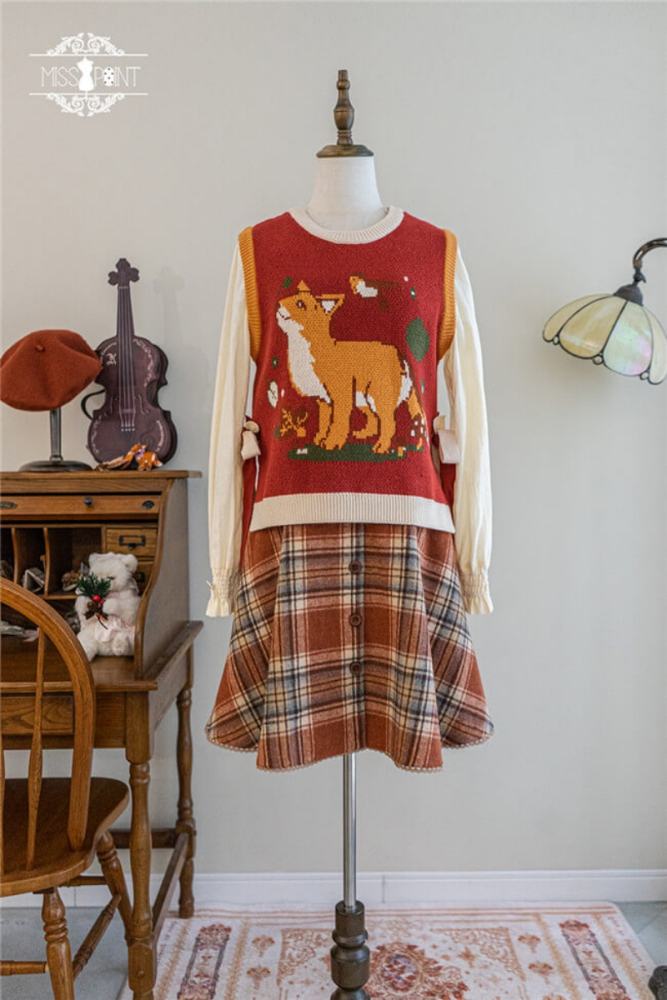 Miss Point ~Little Fox in Woods Sweater Vest