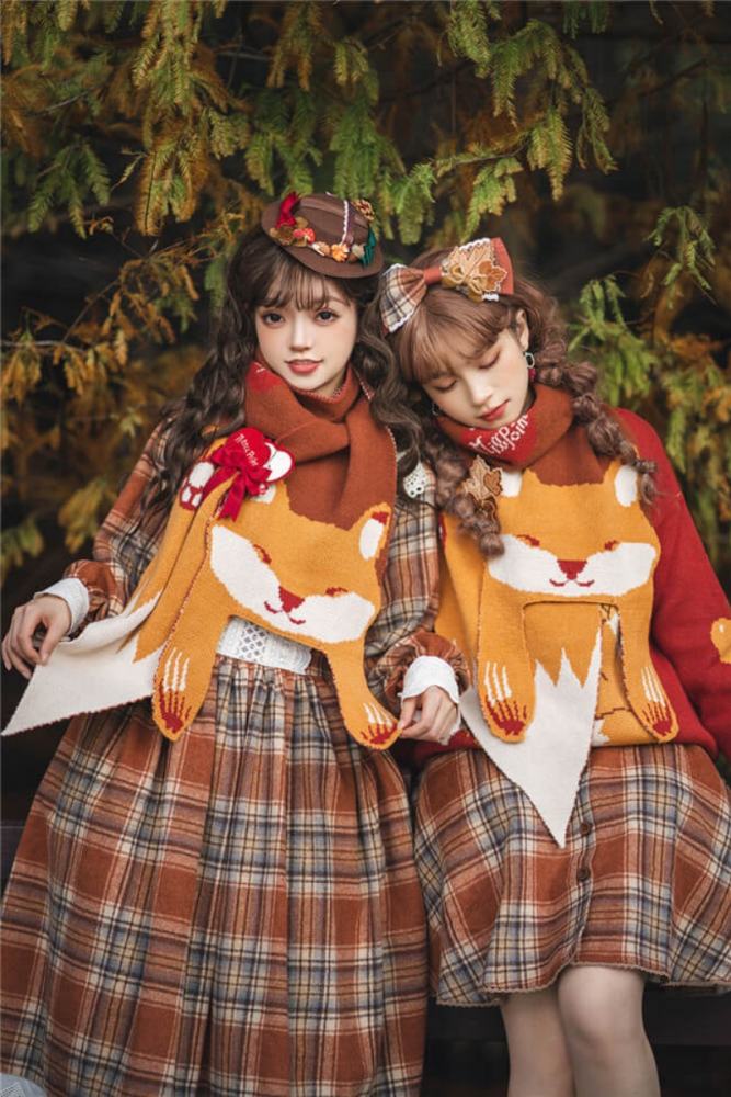 Miss Point ~Little Fox in Woods Mori Girl Elegant Plaid Skirt