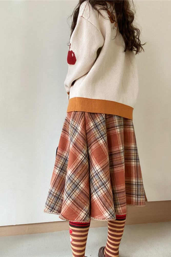 Miss Point ~Little Fox in Woods Mori Girl Elegant Plaid Skirt