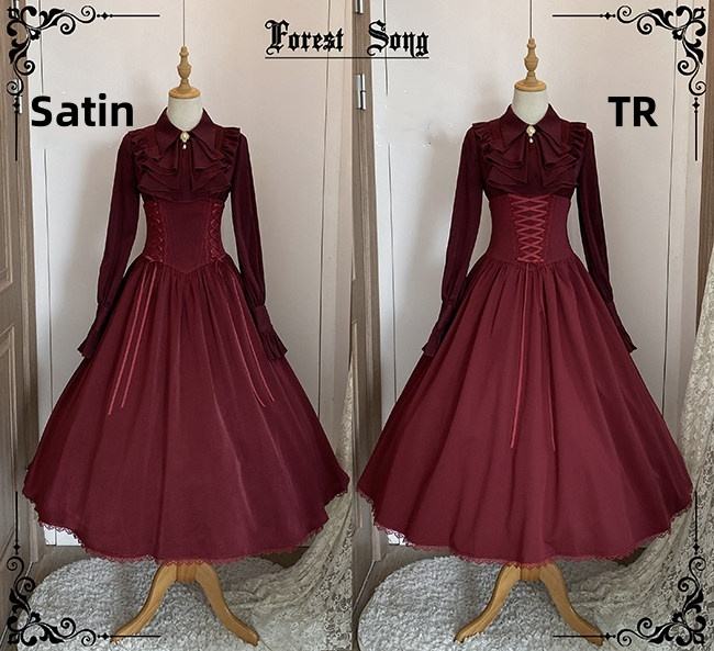 Forest Song ~Astris~ High Waist Fishbone Gothic Lolita Skirt