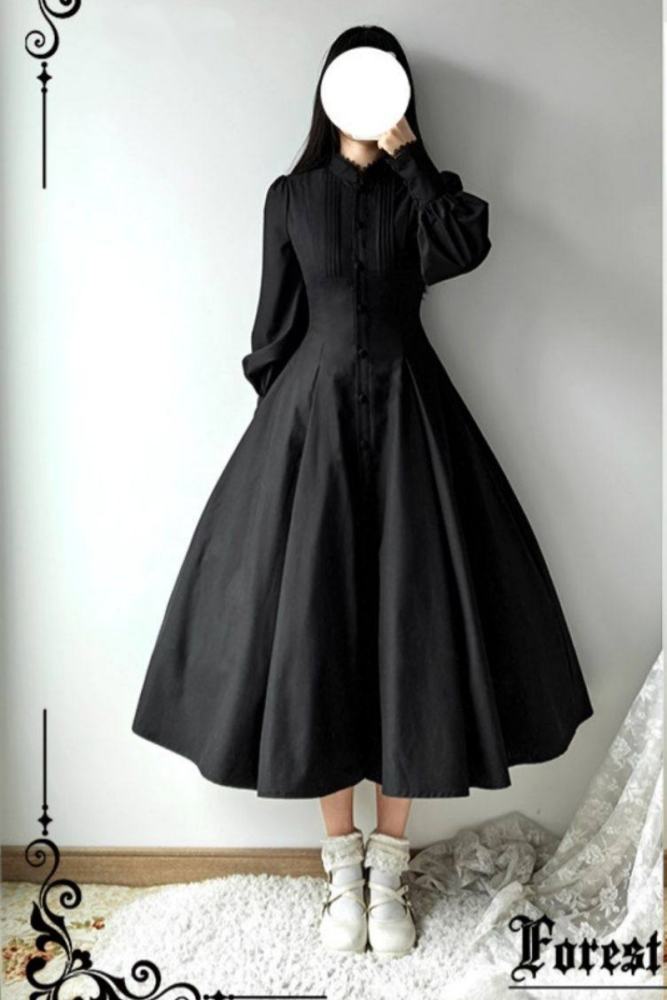 Forest Song ~Astraya~ Slimming Cut Gothic Black OP Dress