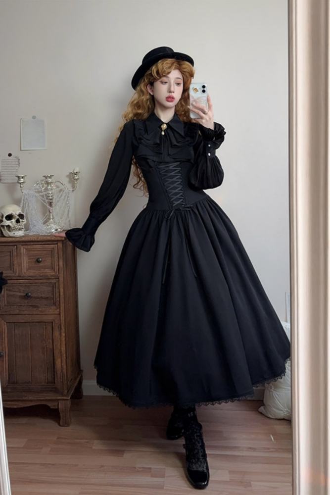 Forest Song ~Astris~ High Waist Fishbone Gothic Lolita Skirt