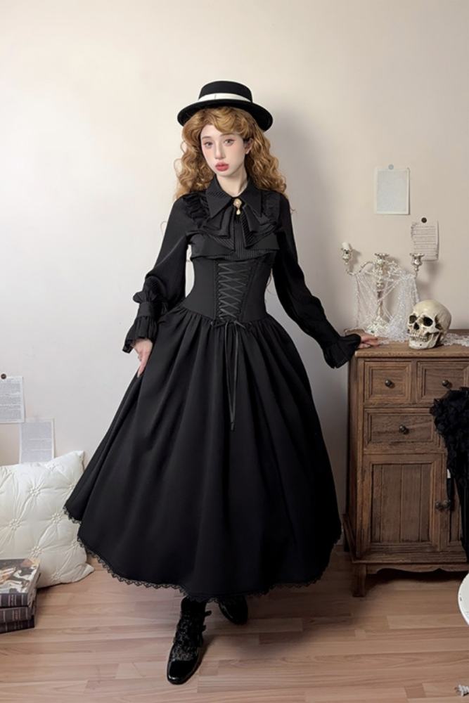 Forest Song ~Astris~ High Waist Fishbone Gothic Lolita Skirt