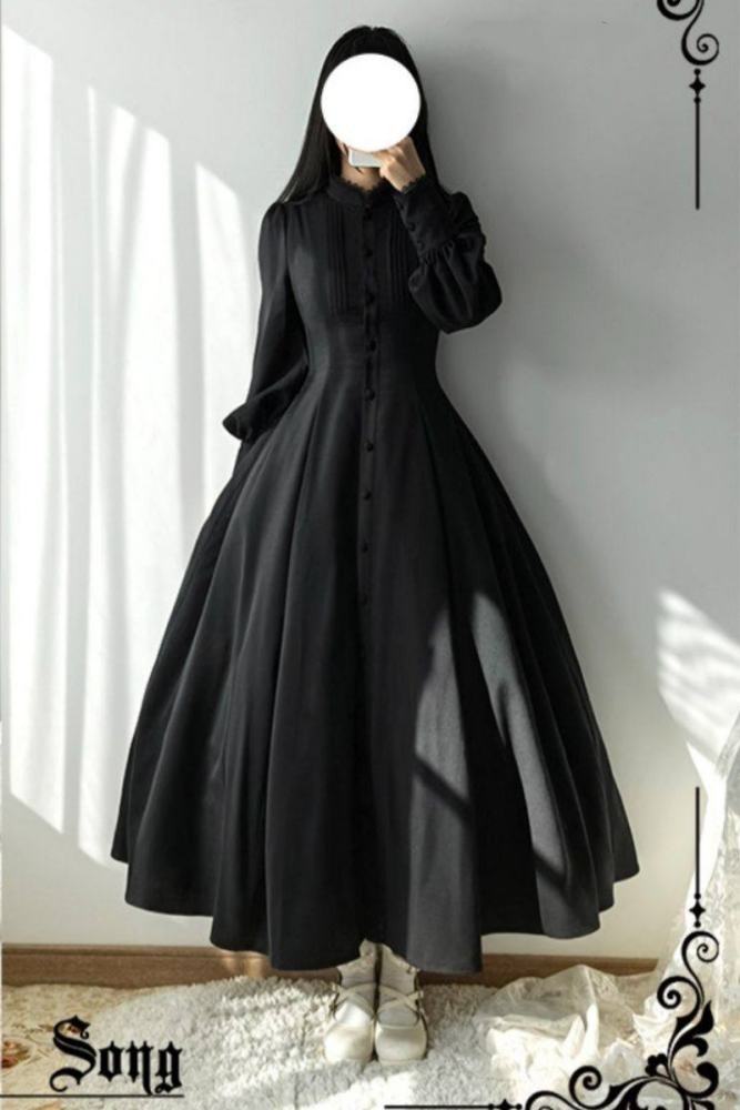 Forest Song ~Astraya~ Slimming Cut Gothic Black OP Dress